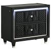 Lorient LED Upholstered Wingback Black Nightstand