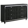 Lorient LED Upholstered Wingback Black Dresser