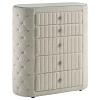Sonya Upholstered Round Storage Ivory Chest