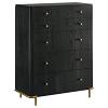 Arini Upholstered Panel Black and Grey Chest