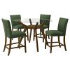 Paxton Glass Top Counter Height Brown Dining Table