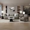 Glenda Gray Boucle Sofa with 3 Pillows