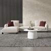 Mardi Maroon Beige Sectional Sofa with 6 Pillows