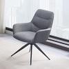 Hester Gray Fabric Arm Chair Set of 2