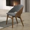Delmon Fabric Dark Walnut Side Chair Set of 2
