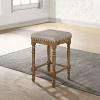Farsiris Beige Fabric Counter Height Stool Set of 2
