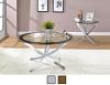 Brooke Round Glass Top Coffee Table Metal Base