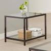 Trini 1-shelf Glass Top Side End Table