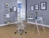 Amaturo 59-inch Glass Top Acrylic Writing Desk