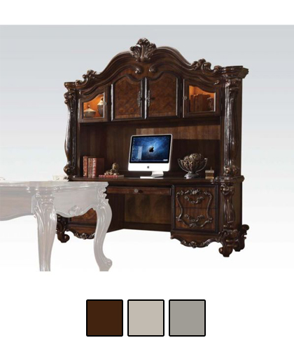 Versailles Classic Style Executive Computer Desk with Hutch