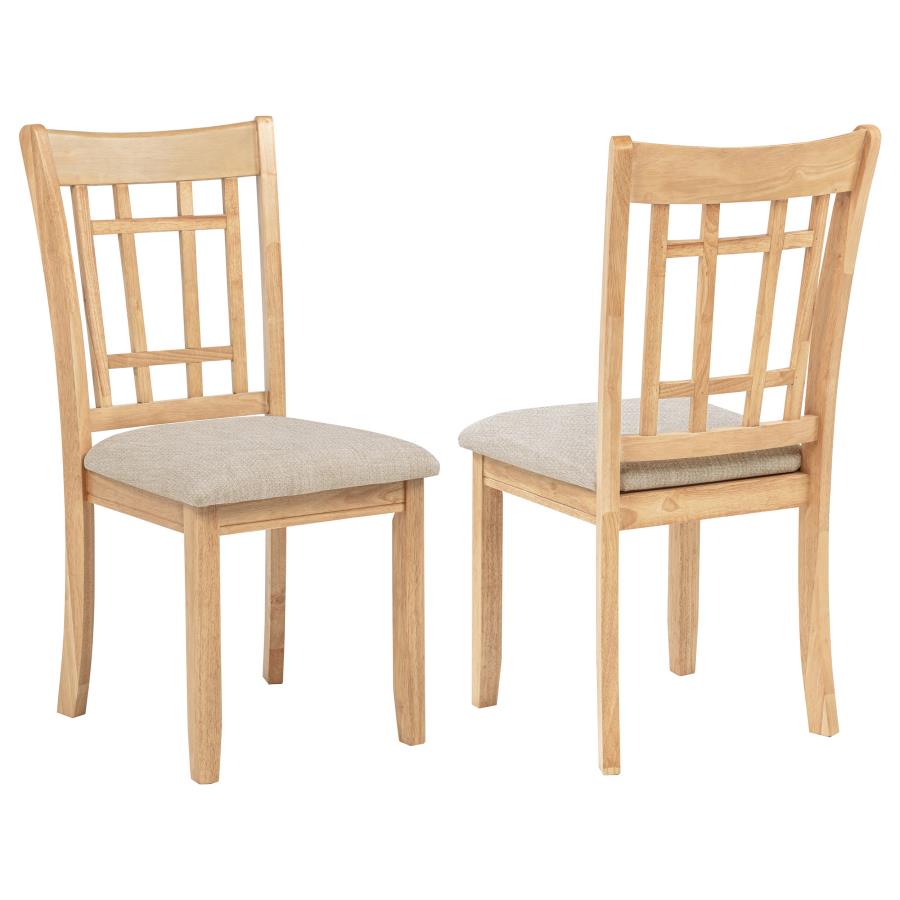 Lavon Linen and Light Oak Side Chair Set of 2