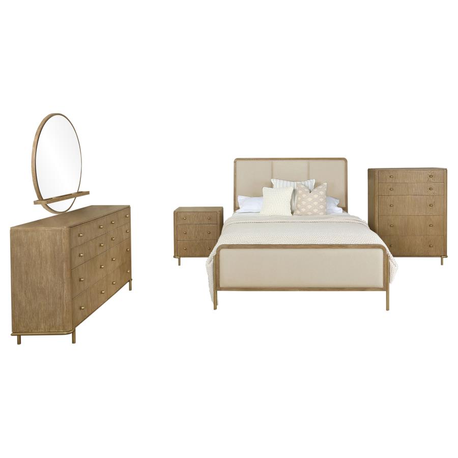 Arini Upholstered Panel Cream and Sand Wash Bed