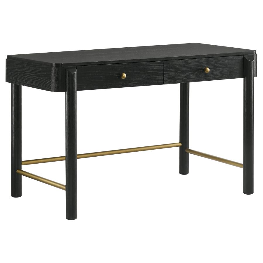 Arini Upholstered Panel Black and Grey Vanity Table