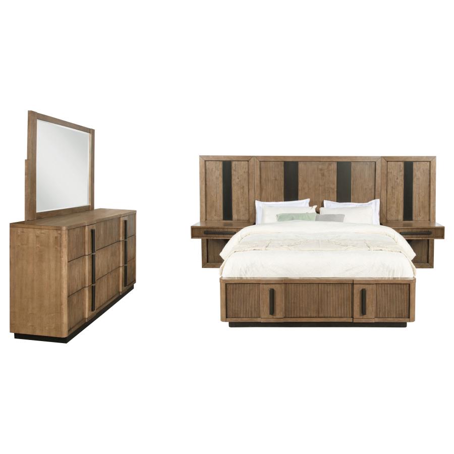 Terrace Wall Panel Storage Ash Brown Bed