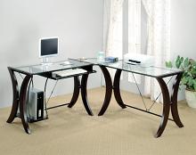 Monterey 67-inch Glass Top L-Shape Computer Desk