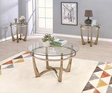 Orlando II Champagne Clear Glass Coffee Table