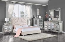 Faiz Channel-Tufted Headboard Platform Bed