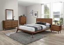 Stathelle Mid-Century Modern Bed with Tapered Angled Leg