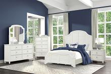 Whitehaven Transitional/Coastal Bed with Louvered Style Headboard