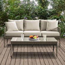 Aleisha Faux Wicker Patio Sofa