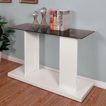 Mannedorf Glossy Finish Sofa Table with Pedestal Design