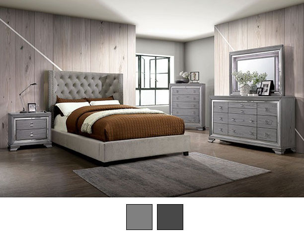 Cayla Wingback Design Transitional Bed