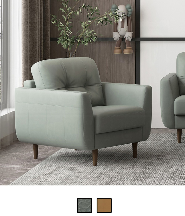 Radwan Contemporary Button Tufted Leather Chair