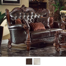 Versailles Traditional Style Loveseat with 5 Pillows 