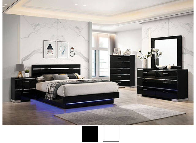 Erlach Contemporary Bed with Embedded LED Light