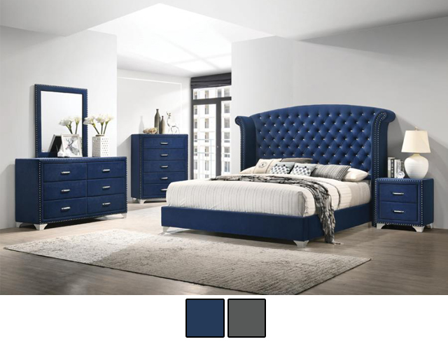 Melody Upholstered Wingback Bed