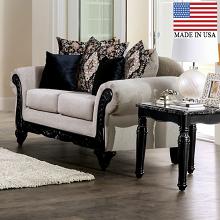 Molfetta Faux Wood Carved Detail Loveseat