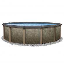 18' Riviera Round Steel Wall Hybrid Above Ground Pool w/ 8-in Top Rail - 54" Deep  