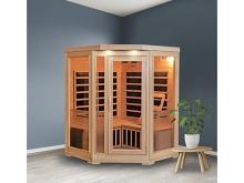Sonoma 3-Person Hemlock Infrared Corner Sauna with 7 Carbon Heaters