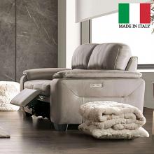 Balderico Transitional Leather Power Loveseat