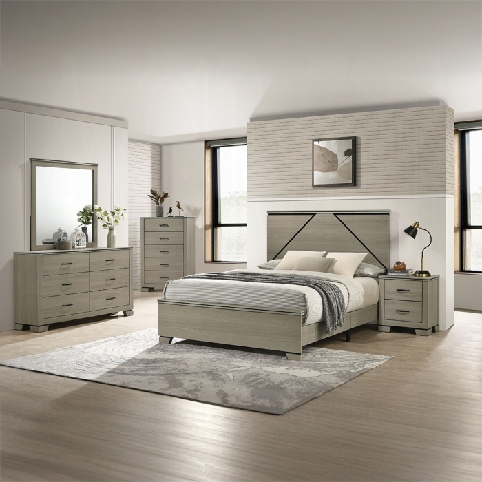 Joanna Composite Wood Weathered Gray Bed