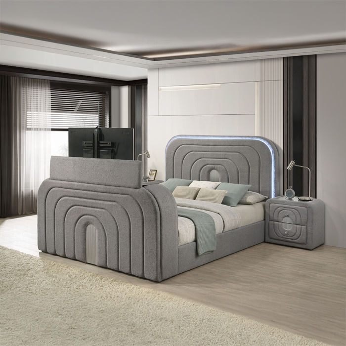 Shelyn Gray Teddy Sherpa Platform Bed