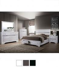 Chrissy Contemporary Silver Accents Bed