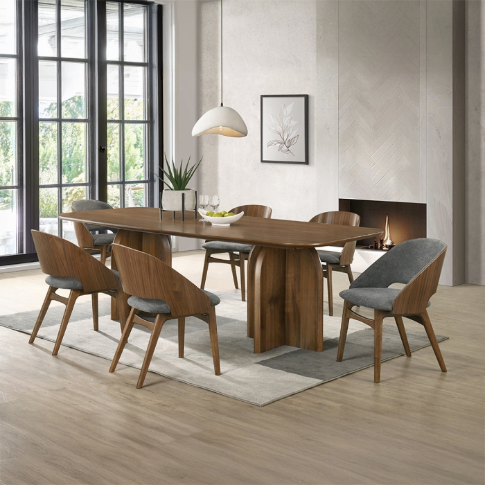 Delmon Dark Walnut Rectangular Dining Table