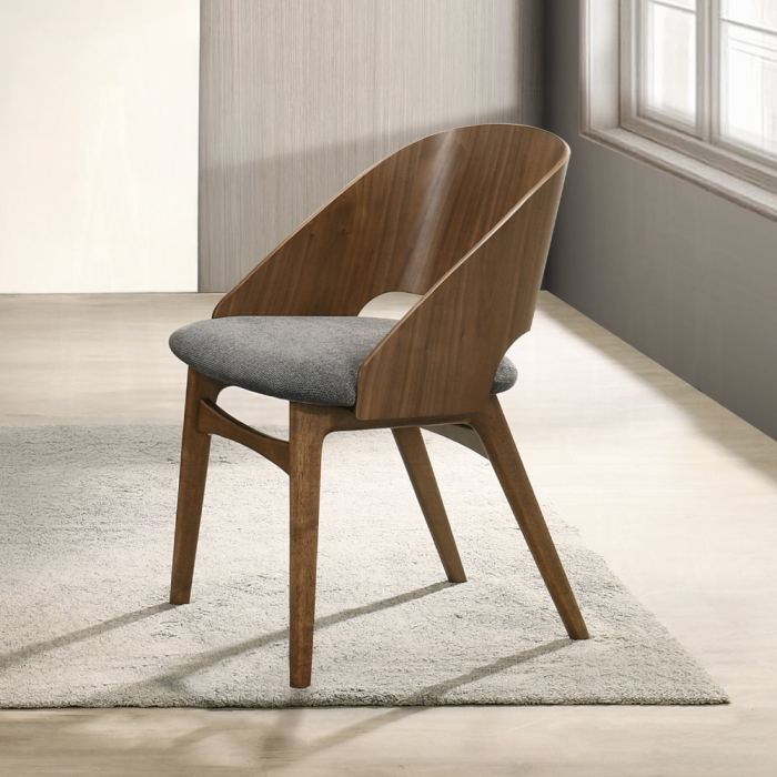 Delmon Dark Walnut Side Chair Set of 2
