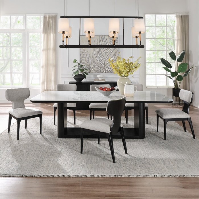 Koen Black Dining Table with Ceramic Top