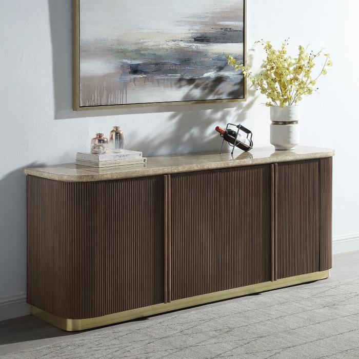 Clayten Natural Marble Top Server