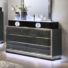 Noire Contemporary Charcoal Gray Black Dresser