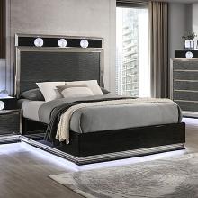Noire Contemporary Charcoal Gray Black Bed