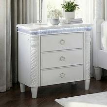Swindon Glam Pearl White Nightstand