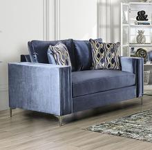 Jodie Contemporary Track Arms Loveseat with Chrome Legs