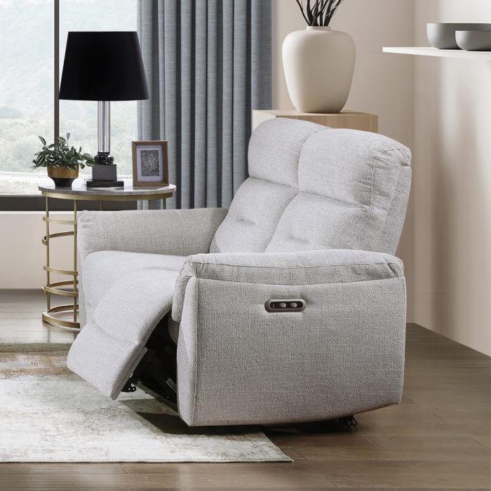 Eastre Gray Chenille Power Motion Reclining Loveseat