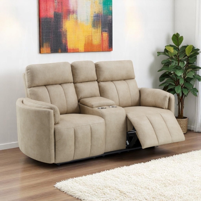 Elison Dark Beige Motion Reclining Loveseat