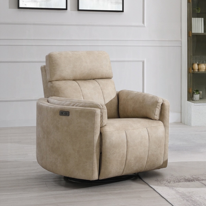 Elison Dark Beige Power Motion Recliner