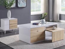 Verux White High Gloss Coffee Table With Pull-Out Table